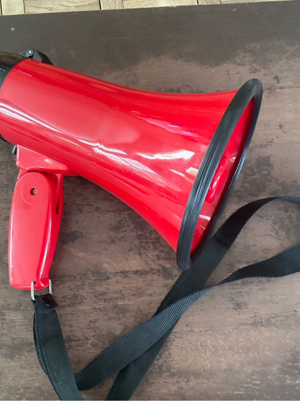 Red Handheld Megaphone with Carry Strap - Unbranded